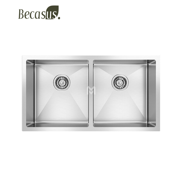Double Bowl Kitchen Sink Stainless Steel Drop in Double Basin Undermonut 50/50 Sink with Accessories