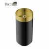 Brushed Gold & Black Round Stainless Steel Pedestal Sink Floorstanding Washbasin