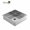 Semi Recessed Basin Sink Square Drop In Bathroom Sinks with Overflow Stainless Steel Vessel Sinks for Bathroom Modern Above Counter Basin Vanity Sink