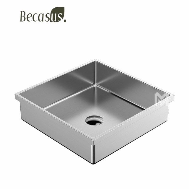 Semi Recessed Basin Sink Square Drop In Bathroom Sinks with Overflow Stainless Steel Vessel Sinks for Bathroom Modern Above Counter Basin Vanity Sink