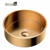Round Shape Stainless Steel Under Table Bathroom Sink with Drain Hole