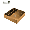 Brushed Square Stainless Steel Overmount Basin Rusoof Modern Light Luxury Bathroom Art Basin 