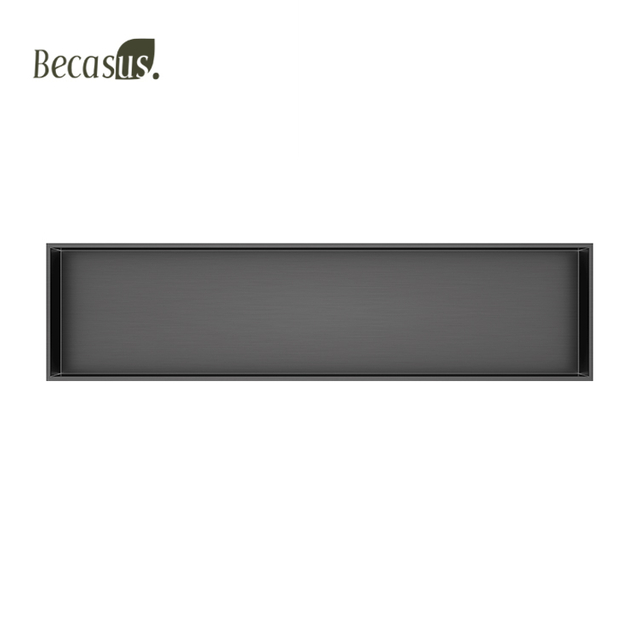 Shower Niche NO Tile Needed, Matte Black Double Shelf Organizer Square Corners Wall-Inserted Niche Recessed Shower Shelf Modern Soap Niche for Bathroom