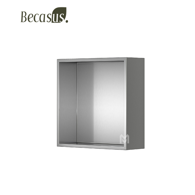 Stainless Steel Custom Shower Niche SUS304/316 Bathroom Wall Hung Niches Matte White Black Square