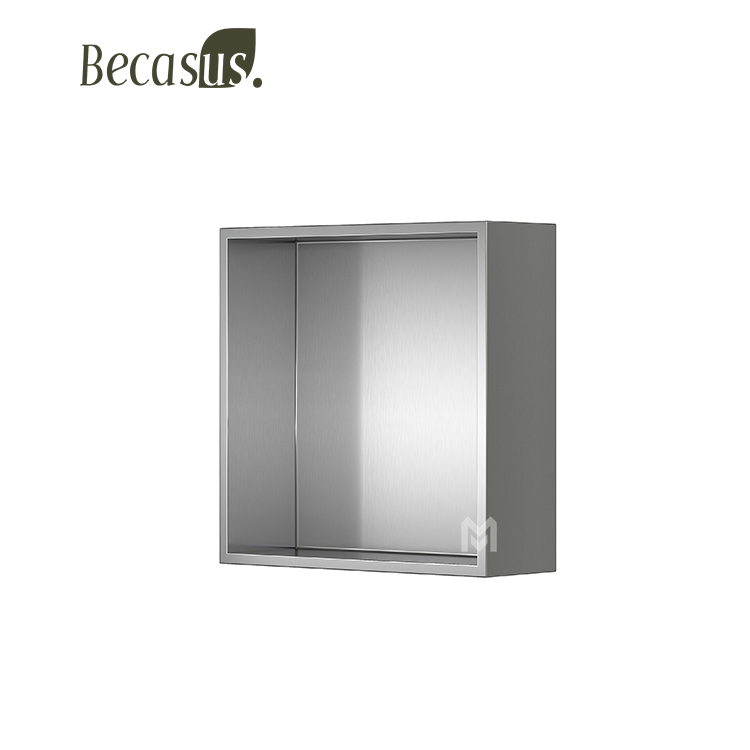 Stainless Steel Custom Shower Niche SUS304/316 Bathroom Wall Hung Niches Matte White Black Square