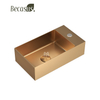 Rectangular Shape Design Wash Basin Stainless Steel 304 Surface Vanity Basin Vessel Bathroom Sink with Single Hole
