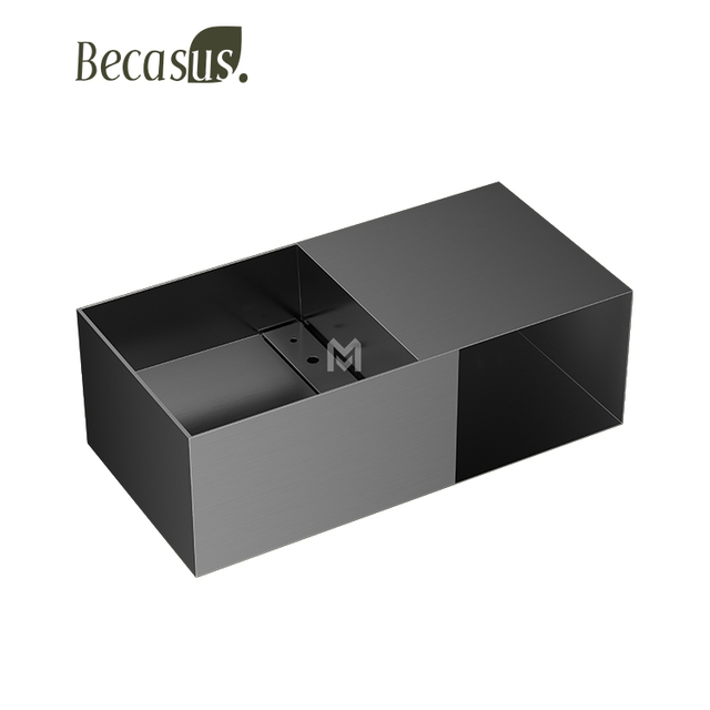 Manufacturer Basin With Drainer Minimalist Sink Modern Design Solid Surface Basin Easy Clean Bathroom Basin Wall hung