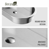 Modern Semi-Counter Stainless Steel Basin Sink with Pop Up Drain Drop-in Bathroom Oval Vessel Sinks for Bathrooms