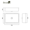 Undermount Bathroom Sink Rectangular Stainless Steel Luxury with Drain Brushed Gold