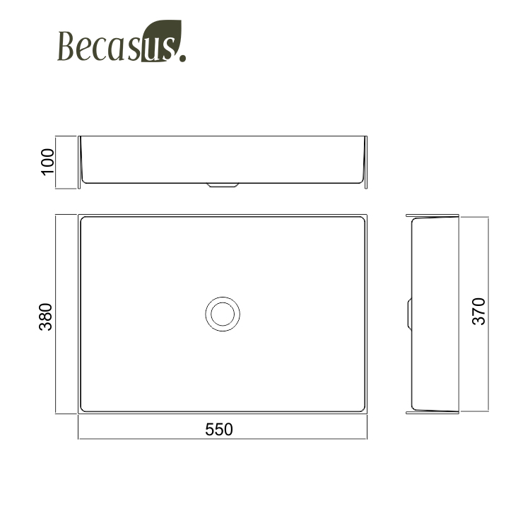 Stainless Steel Rectangle Vessel Sink with Pop Up Drain Gold Bathroom Sinks Above Counter for Bathrooms