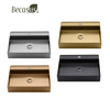 Rectangle Vessel Sink 23x15 Inch Stainless Steel Vessel Sinks Above Counter Bathroom Sinks Bowl Sink with Faucet Hole