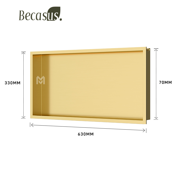 Stainless Steel Niche with LED Strip Light Recessed Wall and Waterproof