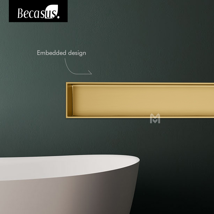 Shower Niche 110x22cm Brushed Stainless Steel Niche for Shower Wall No Tile Needed