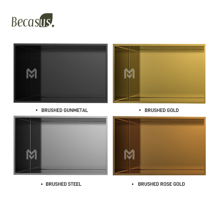 Recessed Wall Niche Heavy-duty Stainless Steel Modern Soap & Shampoo Storage Organizer Sealed Waterproof Durable & Easy to Install Shower Niche