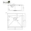 Stainless Steel Single Bowl Undermount Kitchen Sink Handmade Drop in Bar Sink 