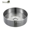 Round Stainless Steel Vessel Sink with Pop-Up Drain Stopper PVD Coating Countertop Sink Vanity for Bathroom & Hotel