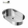 Modern Stainless Steel Vanity Bowl Sink Oval Bathroom Sink Under Counter Wash Basin