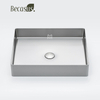 Stainless Steel Rectangle Stainless Steel Vessel Sink with Pop Up Drain For Bathroom Sinks Above Counter
