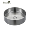 Bathroom Vessel Sink 15 Inch Gold Ceramic Vessel Sink with Pop-Up Drain Combo Above Counter Round Bathroom Sink Bowl Description