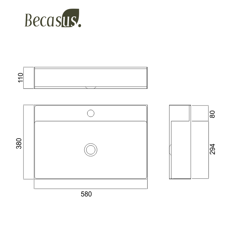 Rectangle Vessel Sink 23x15 Inch Stainless Steel Vessel Sinks Above Counter Bathroom Sinks Bowl Sink with Faucet Hole