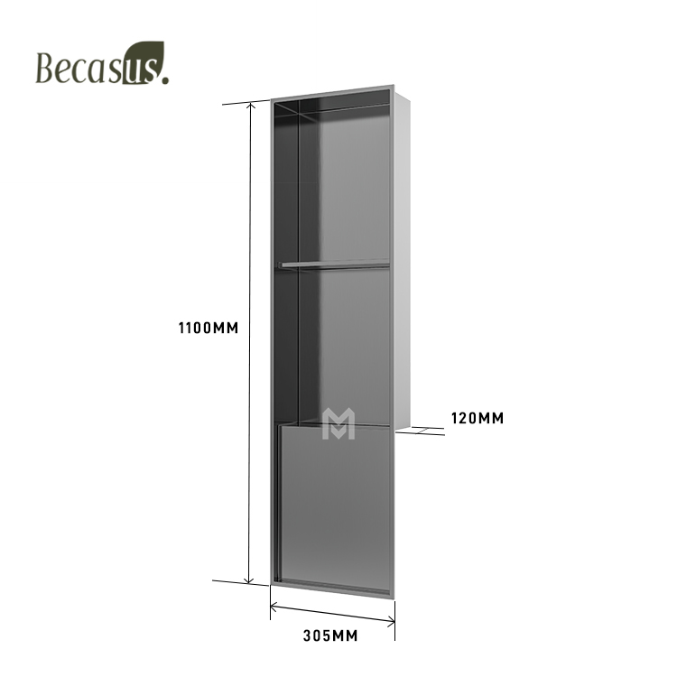 Shower Niche NO Tile Needed,Matte Black Double Shelf Organizer Square Corners Wall-Inserted Niche Recessed Shower Shelf Modern Soap Niche for Bathroom