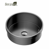 Drop In Bathroom Sink Round Stainless Steel Luxury with Drain Brushed Color