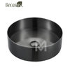 Round Stainless Steel Vessel Sink with Pop-Up Drain Stopper PVD Coating Countertop Sink Vanity for Bathroom & Hotel