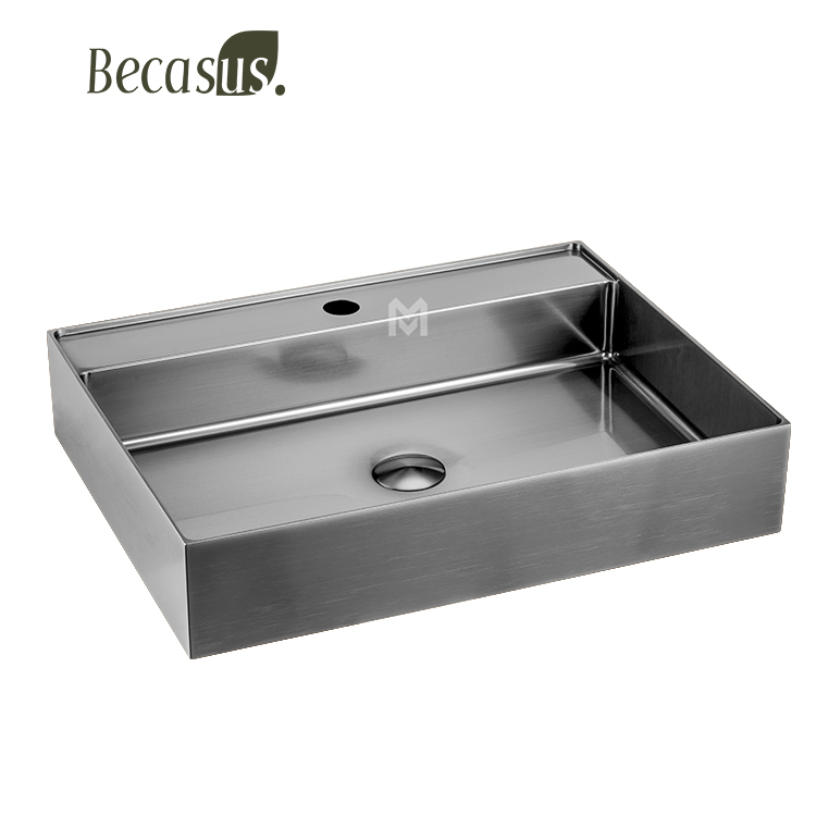 Reinforced Vanity Sink with Accessory Tray and Overflow Drain System