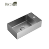 Rectangular Shape Design Wash Basin Stainless Steel 304 Surface Vanity Basin Vessel Bathroom Sink with Single Hole