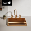 Semi Recessed Basin Sink Square Drop In Bathroom Sinks with Overflow Stainless Steel Vessel Sinks for Bathroom Modern Above Counter Basin Vanity Sink