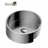 Stainless Steel Basin Sink with Pop Up Drain Undermount Drop-in Bathroom Round Vessel Sinks for Bathrooms
