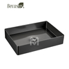 Stainless Steel Rectangle Vessel Sink with Pop Up Drain Gold Bathroom Sinks Above Counter for Bathrooms