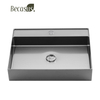 Rectangle Vessel Sink 23x15 Inch Stainless Steel Vessel Sinks Above Counter Bathroom Sinks Bowl Sink with Faucet Hole