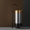 Luxury Floor Standing Stainless Steel Public PVD Round Hand Wash Basin Sink with Pedestal Hotel Bathroom Sinks