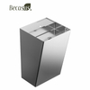 Stainless Steel Rectangular Pedestal Sink with Overflow Brushed Surface Bathroom Basin Sink with Faucet Hole and Pop-up Drain