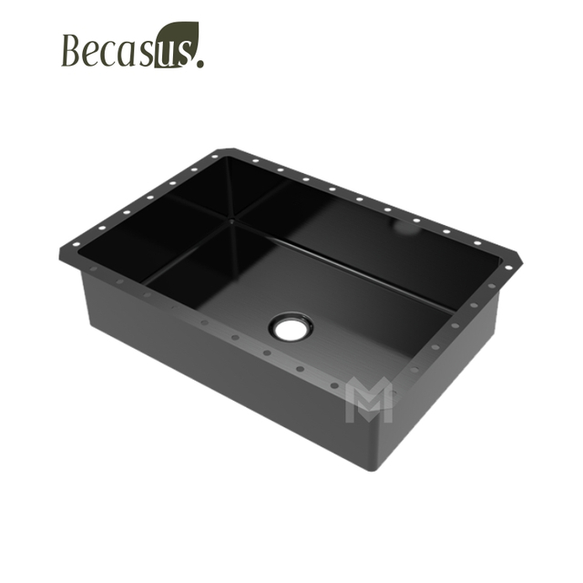 Undermount Bathroom Sink Rectangular Stainless Steel Luxury with Drain Brushed Gold