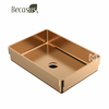Semi Recessed Basin Sink Vessel Drop In Bathroom Sinks with Overflow Stainless Steel Vessel Sinks for Bathroom Modern Above Counter Basin Vanity Sink