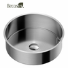 Round Shape Stainless Steel Under Table Bathroom Sink with Drain Hole
