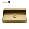 Rectangle Vessel Sink 23x15 Inch Stainless Steel Vessel Sinks Above Counter Bathroom Sinks Bowl Sink with Faucet Hole
