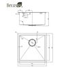 Kitchen Bar Sink Undermount Stainless Steel Outdoor and Indoor Sink for Laundry RV Deep Single Bowl with Drain Strainer