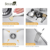 Stainless Steel Single Bowl Undermount Kitchen Sink Handmade Drop in Bar Sink 