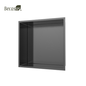 Bathroom Niche 12" X 12" Brushed Gold Stainless Steel Niche for Bathroom Wall