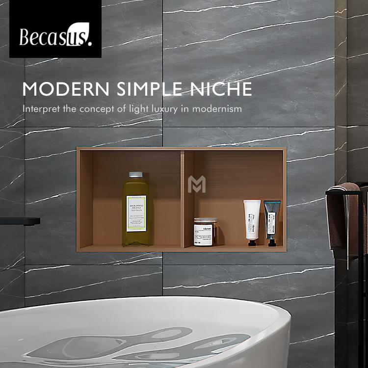 Stainless Steel Elegant Bathroom Shower Niche No Tile Needed Recessed Shower Shelf 