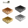 Semi Recessed Basin Sink Square Drop In Bathroom Sinks with Overflow Stainless Steel Vessel Sinks for Bathroom Modern Above Counter Basin Vanity Sink