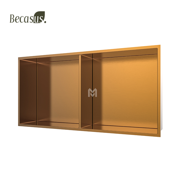 Stainless Steel Elegant Bathroom Shower Niche No Tile Needed Recessed Shower Shelf 