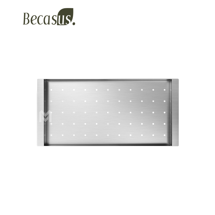 Stainless Steel Workstation Bar Sink Tableware Dishes Drying Drainer Channel Organizer Kitchen Sink