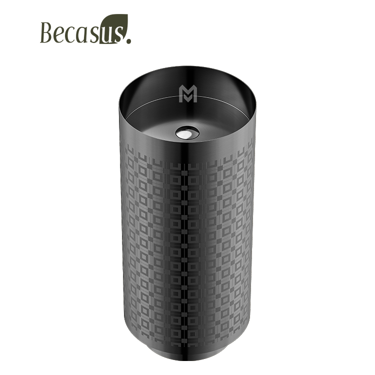 Solid Surface Stainless Steel Basin Sink Five Star Hotel Bathroom Standing Wash Basin Sink