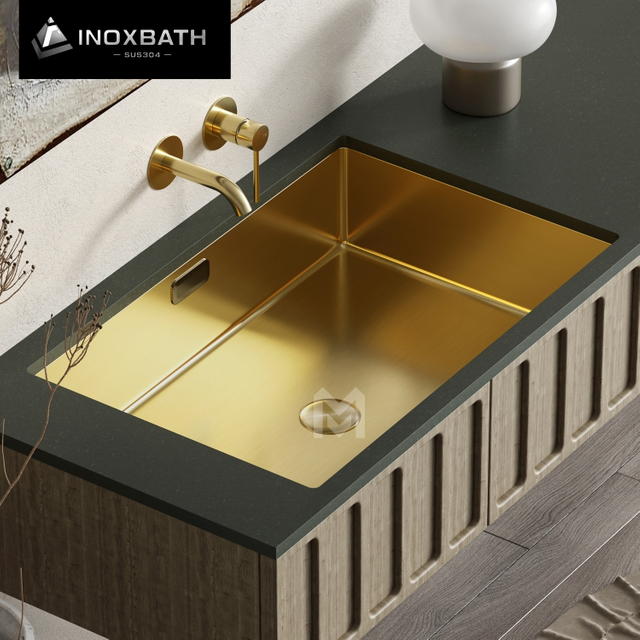 Modern Stainless Steel Undermount Rectangular Vanity Sink with Overflow