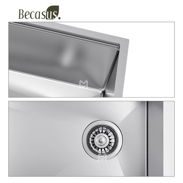 Workstation Undermount Stainless Steel Single Bowl Kitchen Sink Undermount installation with Accessories 