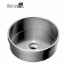 Drop In Bathroom Sink Round Stainless Steel Luxury with Drain Brushed Color
